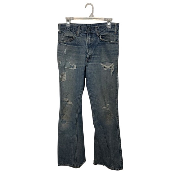 Vintage Levis Jeans Mens 30 Blue Big E Orange Tab Flare Denim 70s Talon 30x29 - Picture 1 of 16